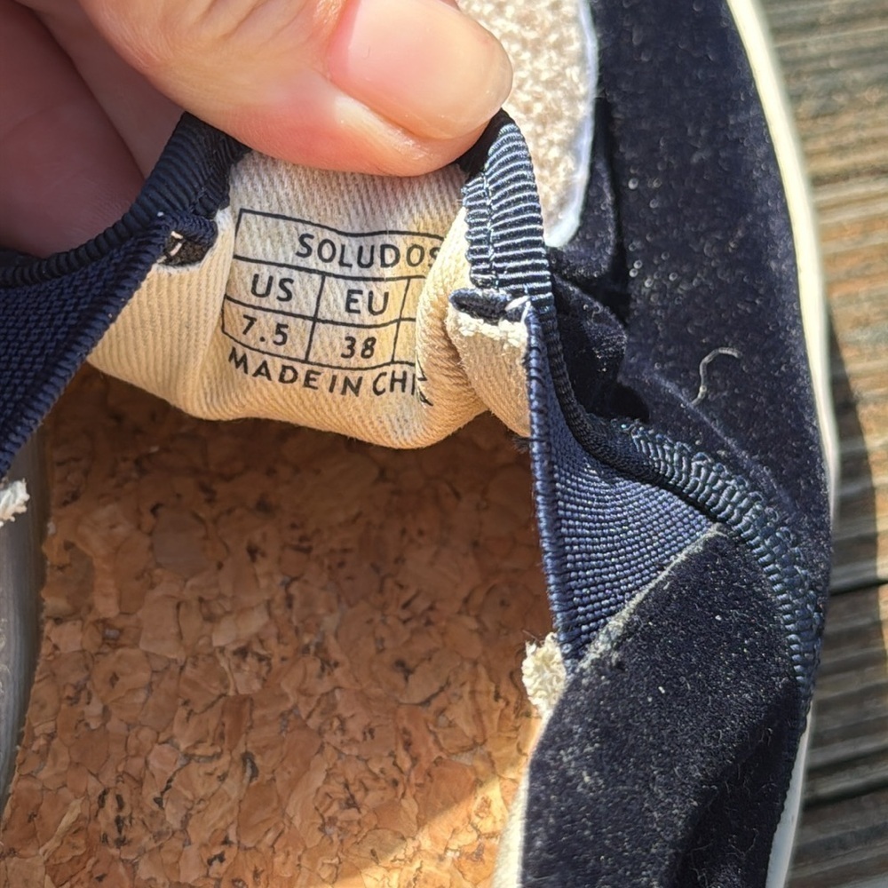 Anthropologie Soludos Kissing Llama Navy Blue Velvet Sneakers Size 7.5 - Picture 5 of 8